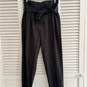 COS Black High-Waisted Trousers with Paper Bag Waist